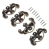 アンティーク調 バット型ハンドル プル ボックスキャビネット取っ手 引き出し取っ手 装飾 手芸 手作り パーツ 金具 ネジに付き 64*33mm