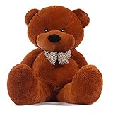 テディベア　クマぬいぐるみ　可愛いくま　クマ縫い包み　プレゼント　ふわふわぬいぐるみ　ソフト　ダークブラウン（120ＣＭ）)