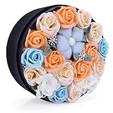YOBANSA 花 フレグランス ソープフラワー ラウンドボックス タイプ 窓付き 丸型 ギフト ボックス クリスマスプレゼント 成人礼 結婚式 結婚記念日 出産祝い プロポーズ 誕生日プレゼント お