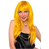 パーティー最適なチームスピリットGlamロングウィッグ、イエロー、合成ヘアアクセサリー、25 " 25" 397285.09