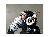 (50cm x 60cm ) - Fokenzary Hand Painted Oil Painting on Canvas Pop Art Cool Ape Listening Music with