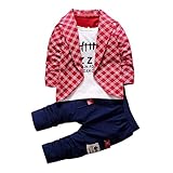 ベビー服、ieason 2017ホットセール。2pcs幼児用ベビー男の子子供用シャツトップス+ロングパンツ服服装紳士セット 100 ホワイト