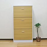 薄型★フラップ扉シューズボックス【passo】パッソ 3段18足収容