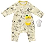Petit jam プチジャム ベビー ラトル 付 カバーオール 赤ちゃん 男の子 女の子 ベビー服 ガラガラ 長袖 70㎝ イエロー
