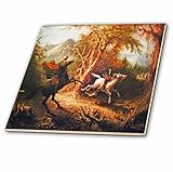 Sandy Mertensヴィンテージハロウィンデザイン – Headless Horseman Pursuing Ichabod Crane Painting – タイル 12" ct_36406_