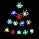 TOUCH DOWN Multi colors Led Acrylic Snowflake Light set of 6 Snowflake with Suction Cups Attached to