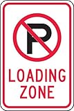 Accuform Signs FRP143RA Engineer-Grade Reflective Aluminum Parking Sign Legend (NO PARKING) LOADING 