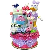 ディズニー おむつケーキ 出産祝い ★アクティブな ディジィーダック お祝いにいかが？ ★ カータービブ 女の子 パンパース DK2128-S