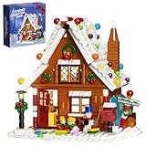 クリスマスジンジャーブレッドハウスビルディングキット LEDライト付き クリスマスビレッジハウスビルディングブロックセット レゴに対応 女の子と男の子、子供と大人、対象年齢6歳以上