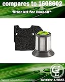 For Bissell Filter Pack, Fits Zing Bagless Canister 1664, 1665, 1669 series. (1608602). Designed and