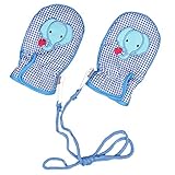 アスナロ（グローブ） ミトン 男の子 ベビー スノー手袋 アニマル 裏フリース1-2才 ブルー