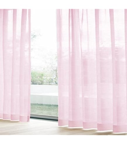 【超美品】ケユカオーダー　特注　ピンクドレープカーテン2枚 レースカーテン2枚 Amazon｜cloth shop布や レースカーテン 2枚組 幅100 x 丈188cm UV