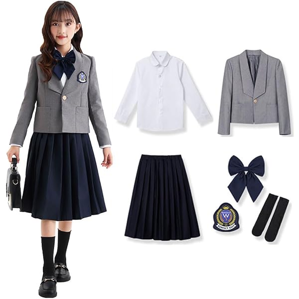 Amazon | [デコラピンキーズ] 女児スクールスーツ5点セット (165cm
