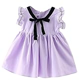 Plus Nao(プラスナオ) ミニワンピース フレアワンピース ノースリーブワンピース 子供服 女の子 女児 キッズ KIDS 小学生 ミニ丈 リボン フ パープル 90