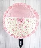 【ノーブランド品】 かわいい ラブリー系 花柄 × チェック 扇風機カバー 2枚セット (Bタイプ)