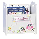 Personalised Child's Book Storage Magazine Rack - Owl Theme