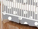SheetWorld - Crib Skirt (28 x 52) - Polka Dots Grey - Made In USA by sheetworld