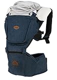 i-angel アイエンジェル ヒップシートキャリア 抱っこ紐 デニムソリッド 落下防止安全ベルト付(ベルトカバー付属) 【SG認証/メーカー保証・日本語説明書付】