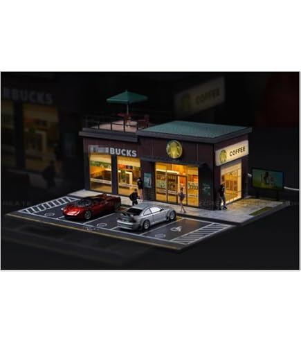 Amazon.co.jp: G-Fans 1/64 ミニカー用 峠 駐車場 ジオラマ ガレージ風