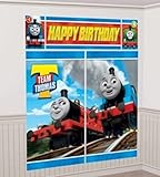 Amscan きかんしゃトーマス 誕生日 ビッグ ウォールシート デコレーションキット 5枚セット 約1.82×1.5m [並行輸入品]