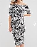 (エイソス) ASOS ハーフスリーブ付きマタニティバルドードレス ヒョウ Maternity Bardot Dress With Half Sleeve in Leopard (並行輸入品) tot