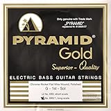 Pyramid Gold Flatwound Long Scale Bass Guitar Strings 40-105