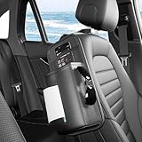 2025 新型 アルファード ヴェルファイア 10系 20系 30系に適用 シートサイドポケット 車 ティッシュケース 汎用型 ウォーターカップホルダー 車 収納ポケット ナッパレザー 多機能収納ボックス 車 ティッシュホルダー 大容量 小物入れ ティッシュボックス 簡単取付 車内収納アクセサリー 耐久性 防汚, ブラック-33x15x7cm