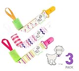 Baby Pacifier Clip & Holder Leash - Set - Girls - Rust-free - Durable for Teethers, Soothie, Wubbanu