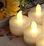 LOGUIDE 12pcs Led Flameless Flickering Candles Tealight 100+ Hours of Lighting Battery Votive Weddin