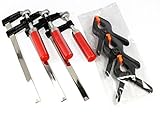 HINOWA(ひのわ) F型 クランプ 50×200mm 木工 DIY 固定 位置決め 3個セット+A型スプリングクリップ3個セット (F型50×200mm3個+A型クリップ3個)