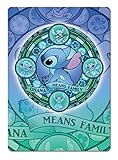 Ohana Stained Glass - Blue. Metal Wall Sign Plaque Wall Art Inspirational. Lilo Stitch