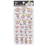 Japan Walt Disney Official Dumbo - Flying Elephant and Mouse Ver. 4 Size Clear Character Sticker Col