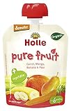 【フルーツピューレ(野菜入り）マンゴ、バナナ、洋ナシ（にんじん入り）】Holle（ホレ）ベビーフード　オーガニックパウチ　有機JAS認定　６ヶ月から　９０g