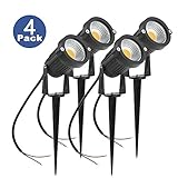 ガーデンライト GUNA 12V 屋外用 スポットライト アウトドアライト LED  6W COB芝生IP65防水ライト 歩道/車道/芝生/庭などの屋外照明用　防犯災害対策（4個セット）