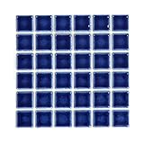 シール式モザイクタイルシート デコレ［大正カフェ 1枚販売］ ネイビーブルー 1枚サイズ：15cm×15cm Z3K