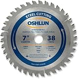 Oshlun SBF-070038 7-Inch 38 Tooth TCG Saw Blade with 20mm Arbor for Mild Steel and Ferrous Metals [並