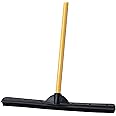 FURemover Heavy Duty Outdoor Pet Hair Remover Rubber Broom with Squeegee, Black and Yellow