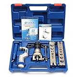 KISENG 6-19mm ラチェットフレア 工具キット 冷凍偏心コーン パイプカッター付き