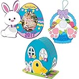 Easter Craft Kits | Easter Bunny Egg Shaped House Kit Bunny Bottom Wreath Sign Kit & Picture Photo F