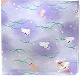 【日本製】　“和柄ガーゼハンカチ　つゆ芝兎・３色”　33-699Ｃ (紫)