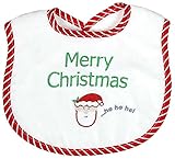 Raindrops Merry Christmas Embroidered Bib, Red Stripe by Raindrops