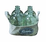 Creative Co-Op Glass Vases with Linen Basket by Creative Co-op [並行輸入品]
