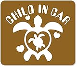 imoninn CHILD in car ステッカー　【マグネットタイプ】　No.07　ホヌさん　（ゴールドメタリック）