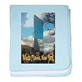 CafePress – ホワイトPlains、ニューヨーク – スーパーソフトベビー毛布、新生児おくるみ ブルー 050741618525CD2