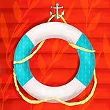 Oopsy daisy Ring Floatie Red Stretched Canvas Wall Art by Meghann O'Hara, 10 by 10-Inch [並行輸入品]