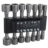 14 ピース/セット電源ナットドライバ ドリル ビット sae metric ソケット ビット レンチ スクリュー 1/4 インチ六角シャンク クイック チェンジ ドライバー nutdriver