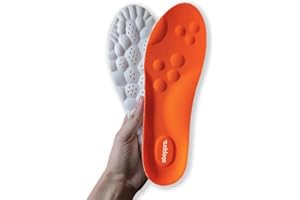 Original Stepprs Comfort Shoe Insoles for Men Women Adjustable Size 4D Memory Foam Cloud Soles Arch Support Improved Posture (Orange, US Men 8-13.5)