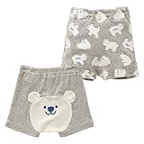 西松屋 [EFD] 2枚組フライス1分丈クマパンツ 【70cm】　グレー