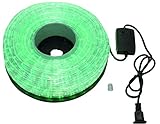 クリスマス イルミネーション 2芯 丸型 防水 ロープ ライト 1500 LED / 50m グリーン 33種類 コントローラー セット