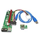Hommy USB 3.0 PCI-E 1X to16xエクステンダーライザーボードカードアダプターSATAケーブルを表現